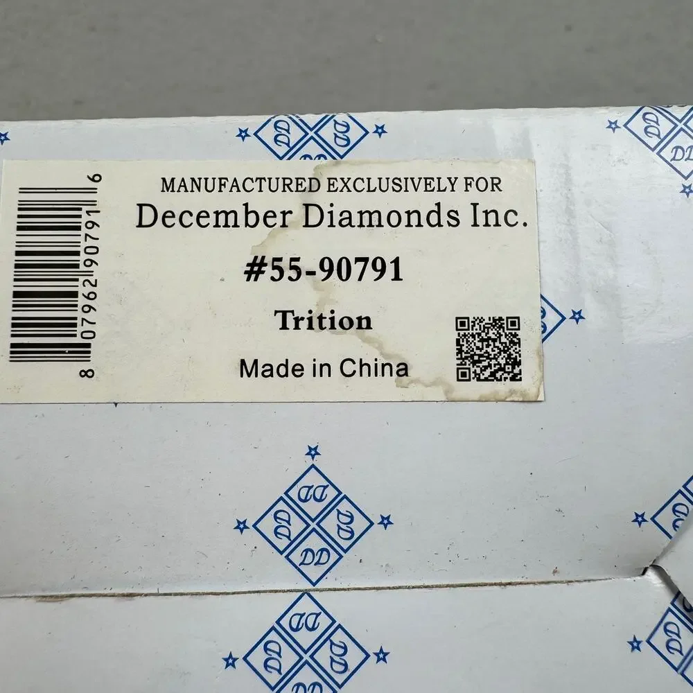 December Diamonds Triton Merman Ornament w Box Blue Silver Glitter Tail 55-90791